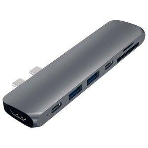 USB-концентратор Satechi Aluminum Type-C Pro Hub Adapter разъемов: 5 (фото modal nav 1)