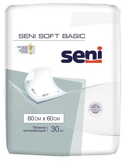 Пеленки Seni Soft Basic (SE-091-B030-J02) 60 х 60 см (30 шт.) (фото modal 1)