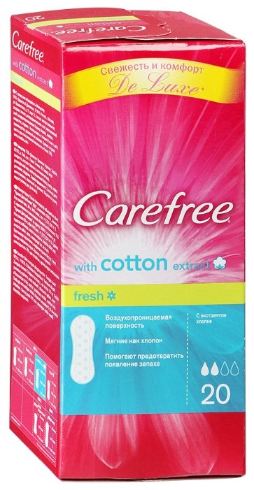 Carefree прокладки ежедневные Cotton extract Fresh (фото modal 1)