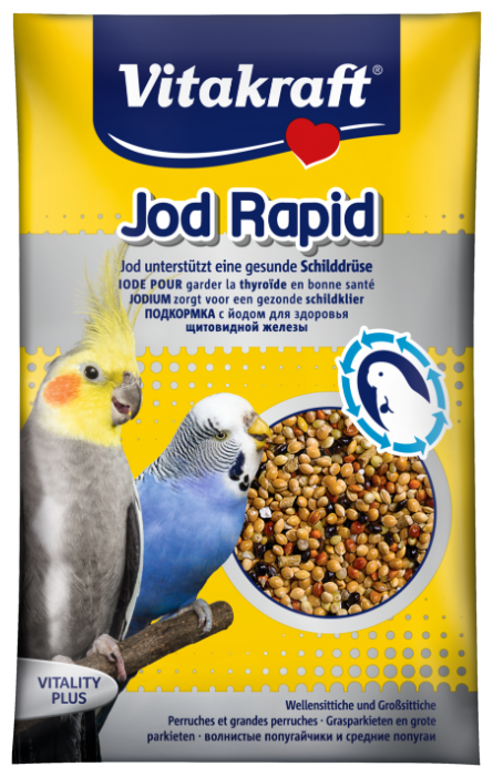 Добавка в корм Vitakraft Для волнистых попугаев с йодом (фото modal 1)