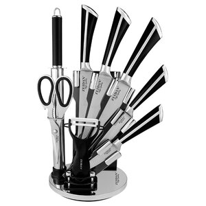 Набор Zeidan 5 ножей, овощечистка, ножницы и мусат с подставкой (фото modal nav 1)