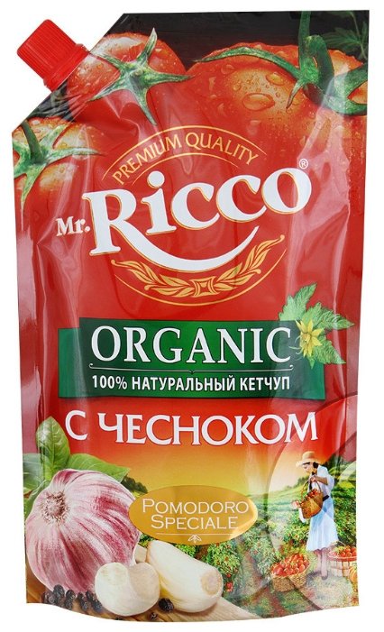 Кетчуп Mr.Ricco С чесноком organic, дой-пак (фото modal 1)