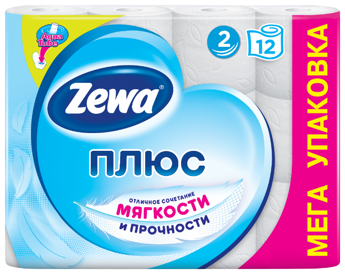 Туалетная бумага Zewa Плюс Белая двухслойная (фото modal 1)