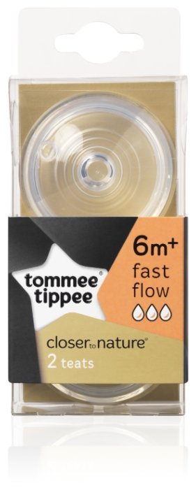 Соска Tommee Tippee Closer to Nature силиконовая антиколиковая 6м+ 2шт. (фото modal 2)
