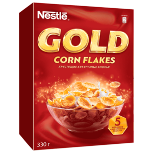 Готовый завтрак Nestle Gold Corn Flakes хлопья, коробка (фото modal nav 1)