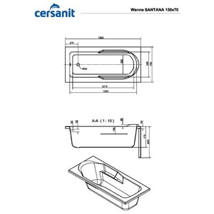 Отдельно стоящая ванна Cersanit SANTANA 150 (фото modal nav 3)