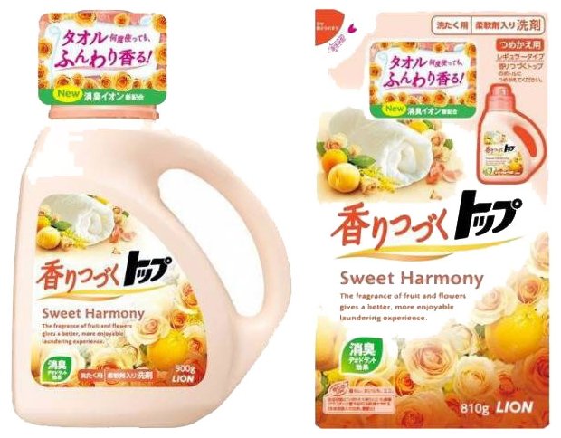 Жидкость для стирки Lion Top Sweet Harmony аромат цветов и апельсина (Япония) (фото modal 4)