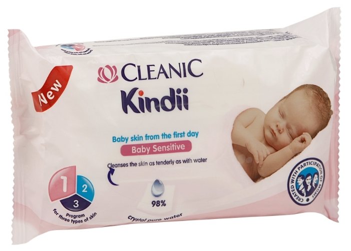 Влажные салфетки Cleanic Kindii Baby Sensitive (фото modal 1)