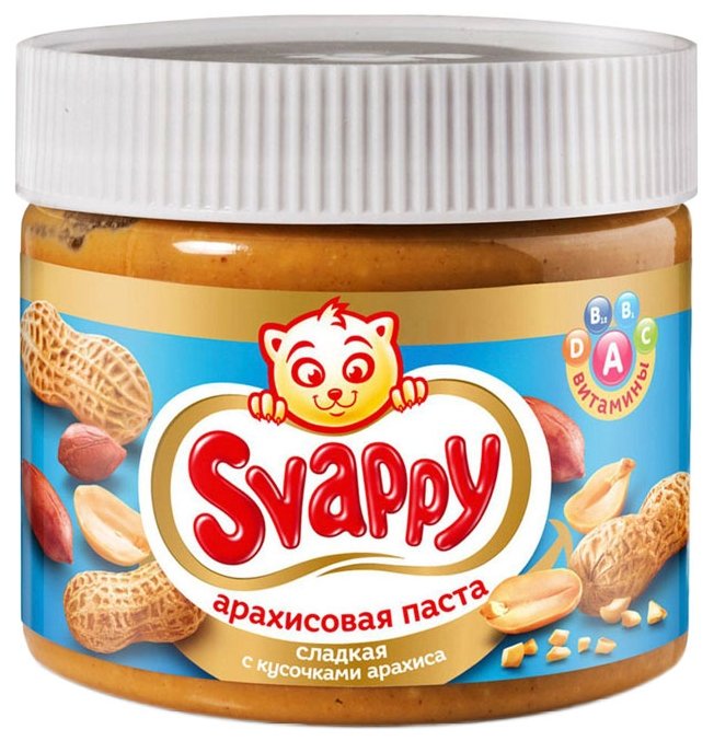 Svappy Арахисовая паста сладкая с кусочками арахиса (фото modal 1)