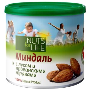 Миндаль Nuts for Life обжаренный соленый с луком и прованскими травами, пластиковая банка 115 г (фото modal nav 1)
