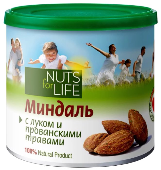 Миндаль Nuts for Life обжаренный соленый с луком и прованскими травами, пластиковая банка 115 г (фото modal 1)