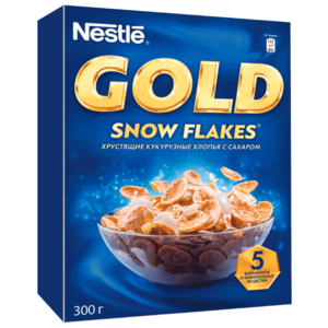 Готовый завтрак Nestle Gold Snow Flakes хлопья, коробка (фото modal nav 1)
