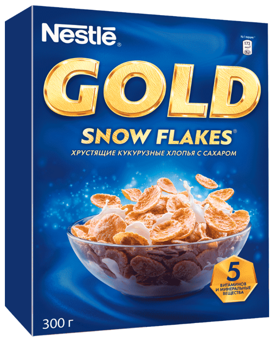 Готовый завтрак Nestle Gold Snow Flakes хлопья, коробка (фото modal 1)