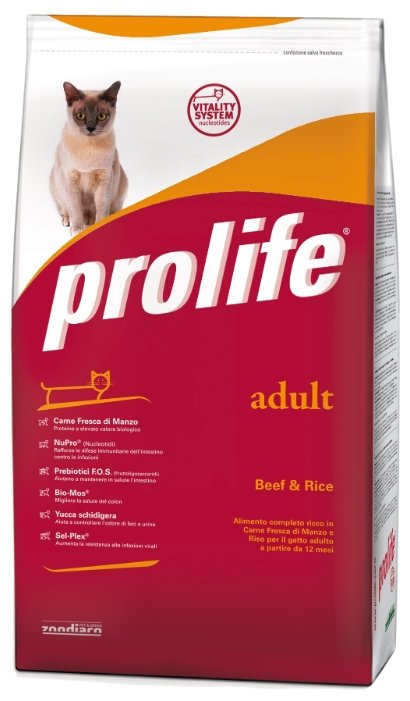 Корм для кошек Prolife Adult с говядиной и рисом (фото modal 1)