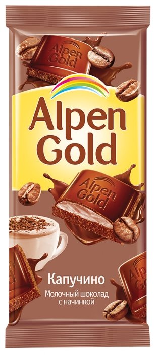 Шоколад Alpen Gold молочный с начинкой со вкусом капучино (фото modal 1)