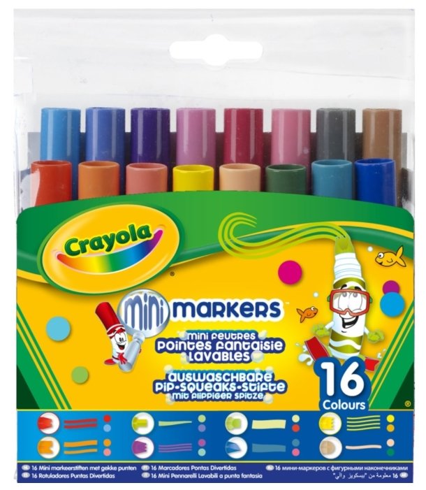 Crayola Набор мини-фломастеров с фигурными наконечниками 58-8709 (16 шт.) (фото modal 1)