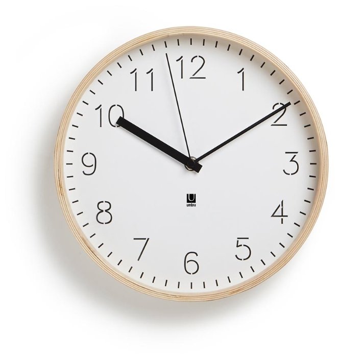 Часы настенные кварцевые Umbra Rimwood (фото modal 1)