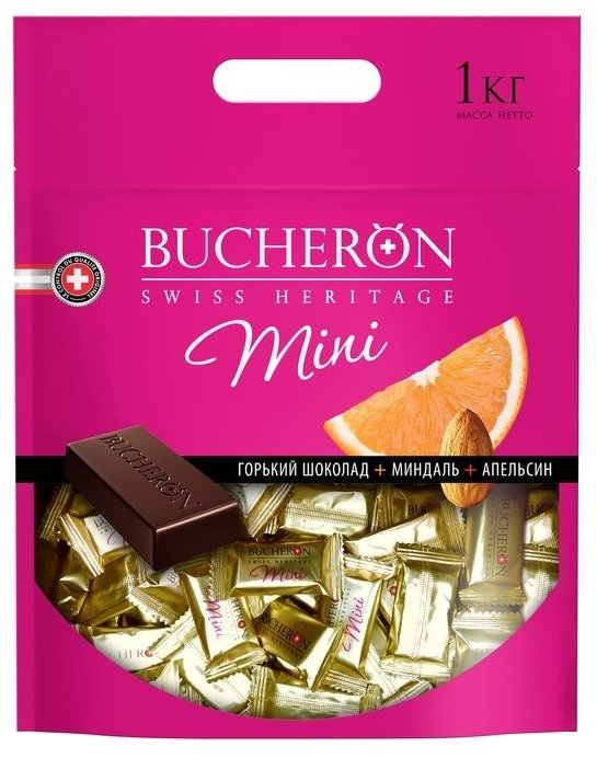 Конфеты Bucheron mini горький шоколад с миндалем и апельсином (фото modal 1)