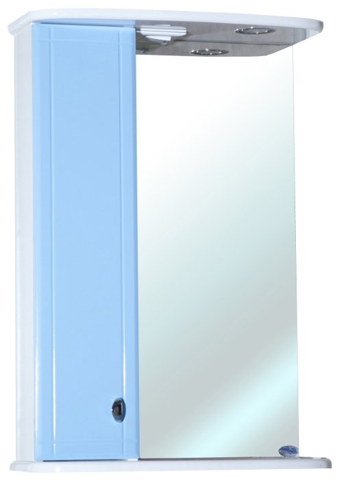 Зеркало Bellezza Астра 50х72см голубой, левый без рамы (фото modal 1)
