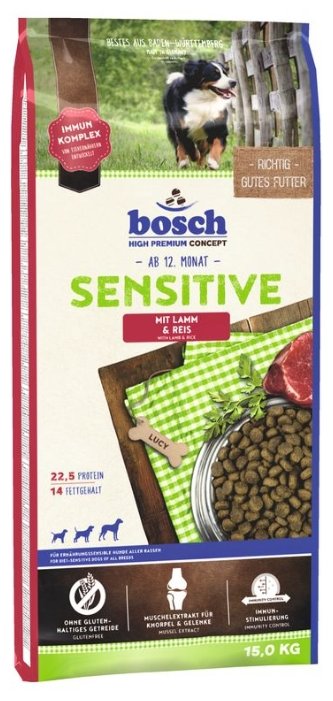 Корм для собак Bosch (15 кг) Sensitive Lamb & Rice (фото modal 1)