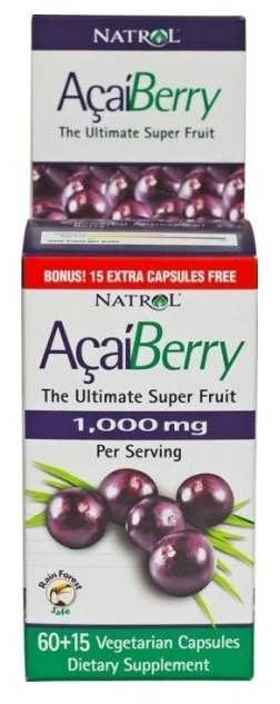 Антиоксидант Natrol Acai Berry 1000mg (60 капсул) (фото modal 1)