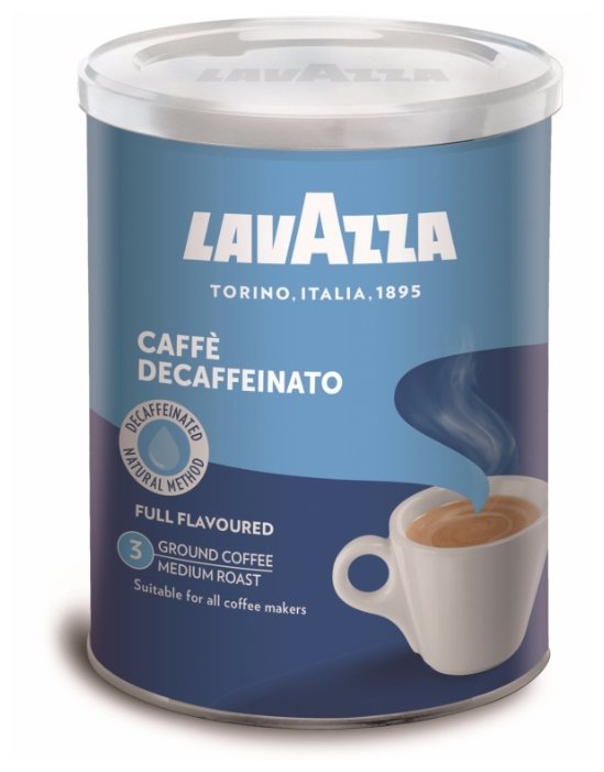 Кофе молотый Lavazza Caffe Decaffeinato жестяная банка (фото modal 1)