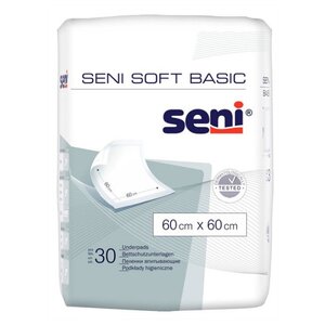 Пеленки Seni Soft Basic (SE-091-BO30-J02) 60 х 60 см (30 шт.) (фото modal nav 1)