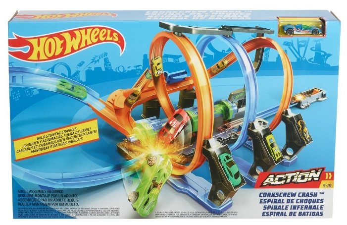 Трек Mattel Hot Wheels Corkscrew Crash FTB65 (фото modal 1)