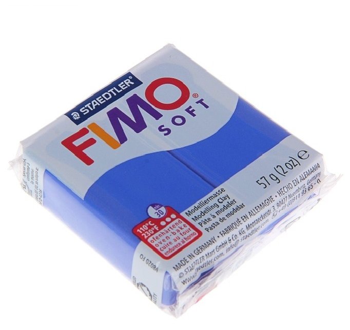 Полимерная глина FIMO Soft запекаемая блестящий синий (8020-33) (фото modal 1)