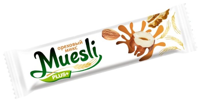 Ореховый батончик Muesli plus в белой и темной глазури Ореховый микс, 6 шт (фото modal 1)