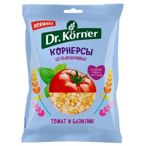 Чипсы Dr. Korner цельнозерновые кукурузно-рисовые корнерсы Томат и базилик (фото modal nav 1)