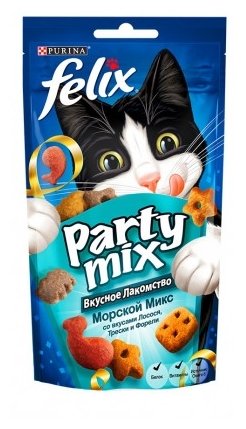 Лакомство для кошек Felix Party Mix Морской микс со вкусом лосося, трески и форели (фото modal 4)