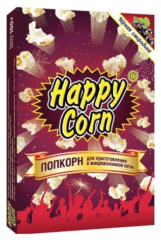 Попкорн Happy Corn Чёрная смородина в коробке в зернах, 100 г (фото modal 1)