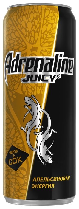 Энергетический напиток Adrenaline Juicy апельсиновая энергия (фото modal 1)