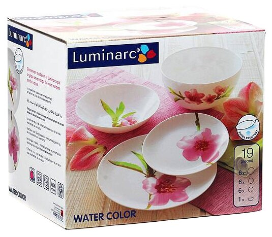 Столовый сервиз Luminarc Water Color 19 предметов E4905 (фото modal 4)
