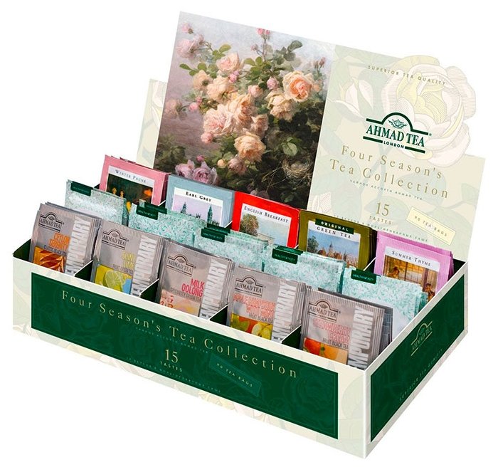 Чай Ahmad Tea Four seasons ассорти в пакетиках подарочный набор (фото modal 2)