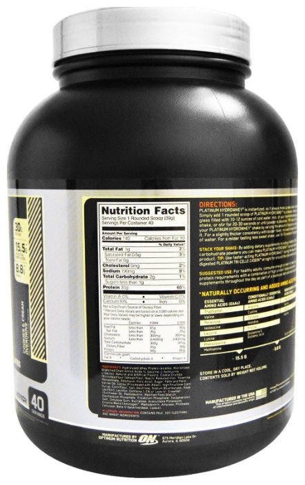 Протеин Optimum Nutrition Platinum Hydro Whey (1590 г) (фото modal 17)