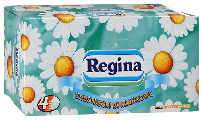 Салфетки Regina косметические Ромашка в коробке ароматизированные 21 х 21 (фото modal 1)