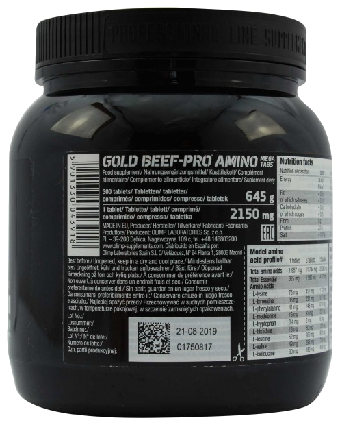 Аминокислотный комплекс Olimp Gold Beef Pro Amino Mega (300 таблеток) (фото modal 2)