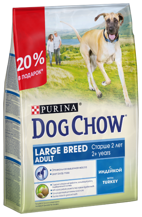 Корм для собак DOG CHOW Adult Large Breed с индейкой для взрослых собак крупных пород (фото modal 1)