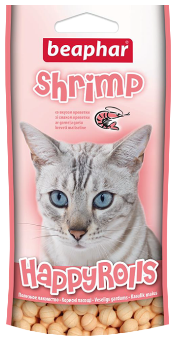 Лакомство для кошек Beaphar Happy Rolls Shrimp (фото modal 1)