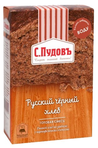 С.Пудовъ Смесь для выпечки хлеба Русский черный хлеб, 0.5 кг (фото modal 1)
