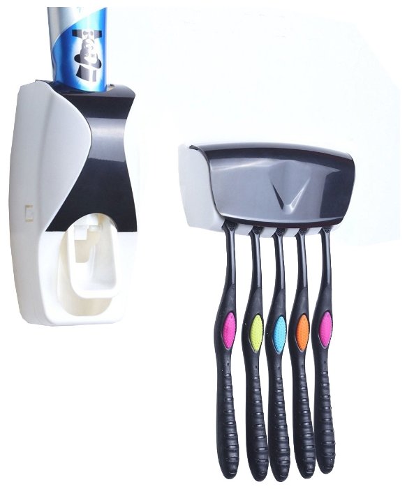 Набор для ванной HOMSU Диспенсер для зубной пасты с держателем на 5 зубных щеток (фото modal 2)