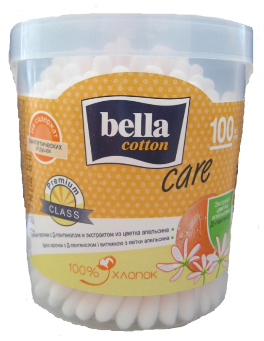 Ватные палочки Bella Cotton Care с Д-пантенолом и экстрактом из цветка апельсина (фото modal 1)