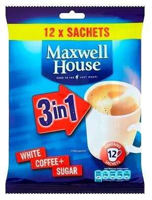 Растворимый кофе Maxwell House 3 в 1, в пакетиках (фото modal 3)
