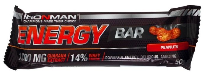 IRONMAN энергетический батончик Energy Bar с гуараной (50 г) (фото modal 1)