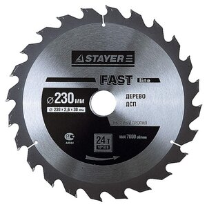 Пильный диск STAYER Fast Line 3680-230-30-24 230х30 мм (фото modal nav 1)