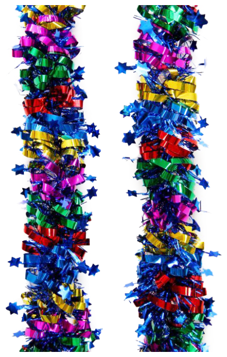 Мишура Феникс Present новогодняя цветная с синими звездами 200 х 8 см (фото modal 1)