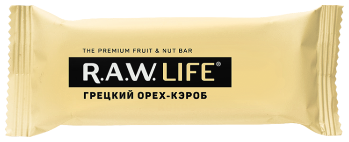 Фруктовый батончик R.A.W. Life без сахара Грецкий орех-Кэроб, 47 г (фото modal 1)
