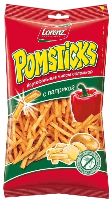 Картофельная соломка Lorenz Pomsticks с паприкой 100 г (фото modal 1)